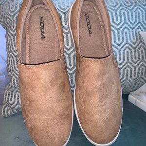 tan slip ons